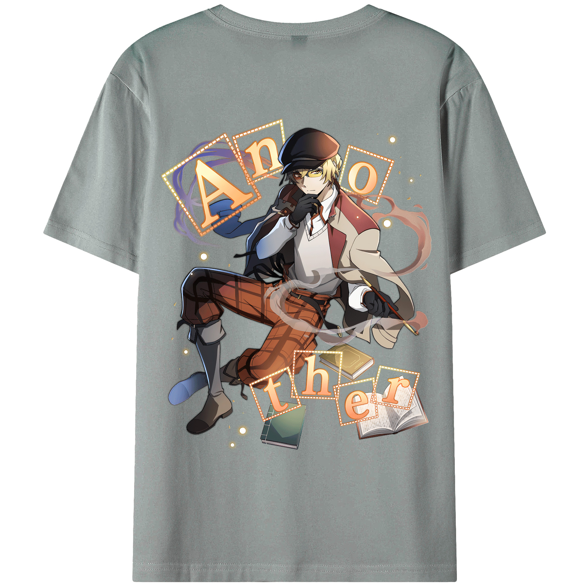 （画像用） 文豪ストレイドッグス Bungo Stray Dogs 綿100％ メンズ半袖Tシャツ（バックプリント） 通気性